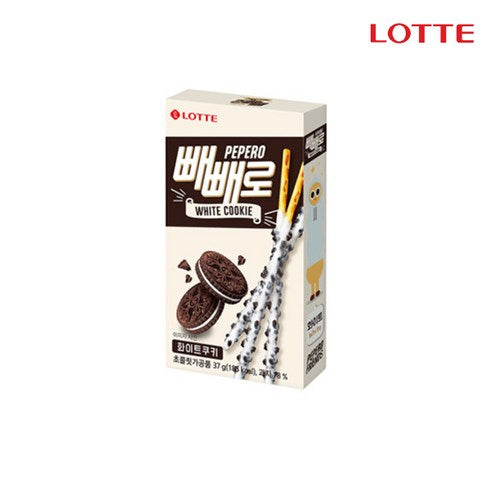 LOTTE Pepero White Choco 37g box with cookies and chocolate sticks