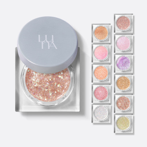LUNA Lighting Glitter product with shimmering glitter shades, enhancing any creative project with its radiant and sparkling finish.