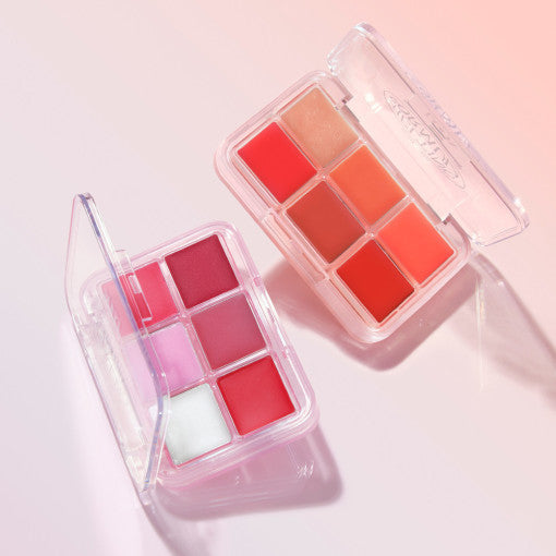 LUNA Melting Formula Lip Palette showcasing vibrant lip colors in a sleek compact case.