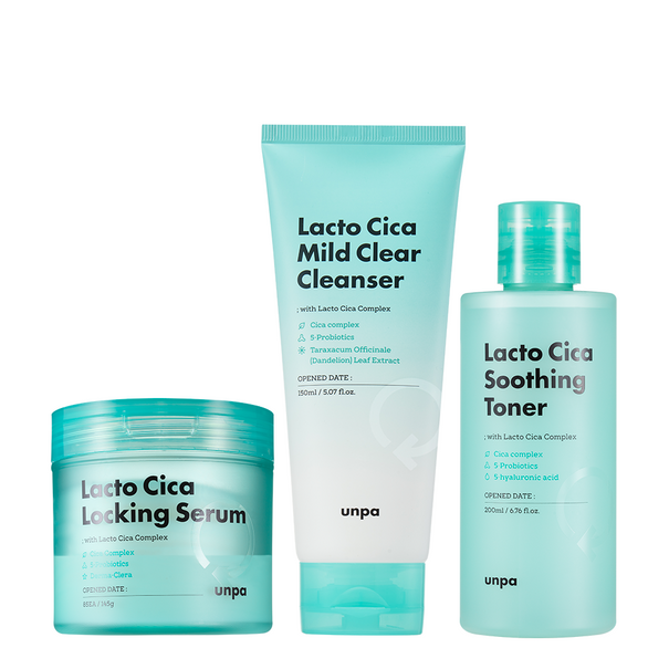 UNPA Lacto Cica Serum Pad, Cleanser, Toner set available on Koolseoul.com, your Korean Eshop from Seoul !