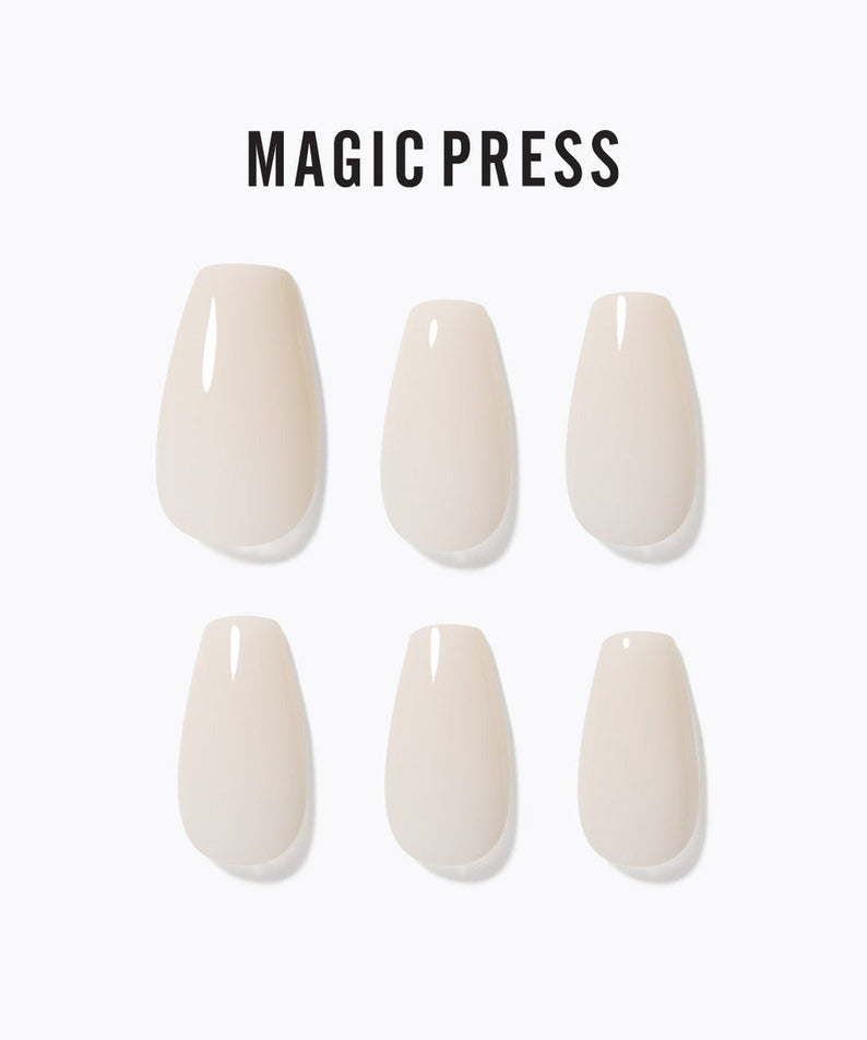 DASHING DIVA MAGIC PRESS Ivory - Coffin nail set featuring a stylish and elegant design.