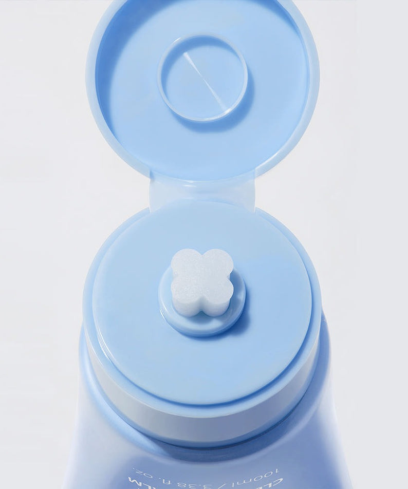 Top view of MAKE P:REM Safe Me Amino Refresh Cleansing Balm 100ml with open lid showcasing the inner product design.