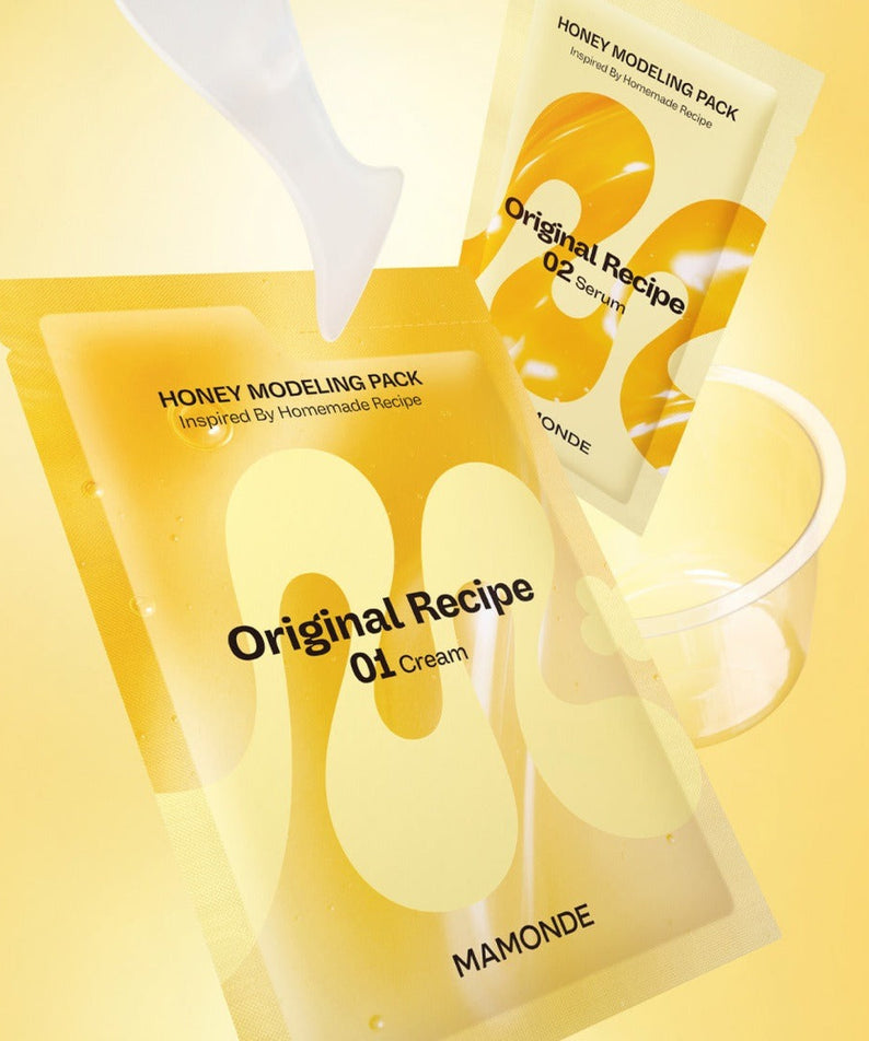 MAMONDE Original Recipe Honey Modeling 1 Pack with cream and serum for skincare.
