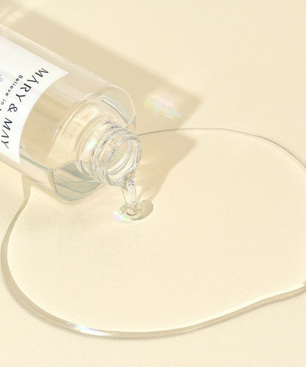 MARY&MAY Rice Glutathione Laha Cleansing Oil 200ml bottle spilling on light background