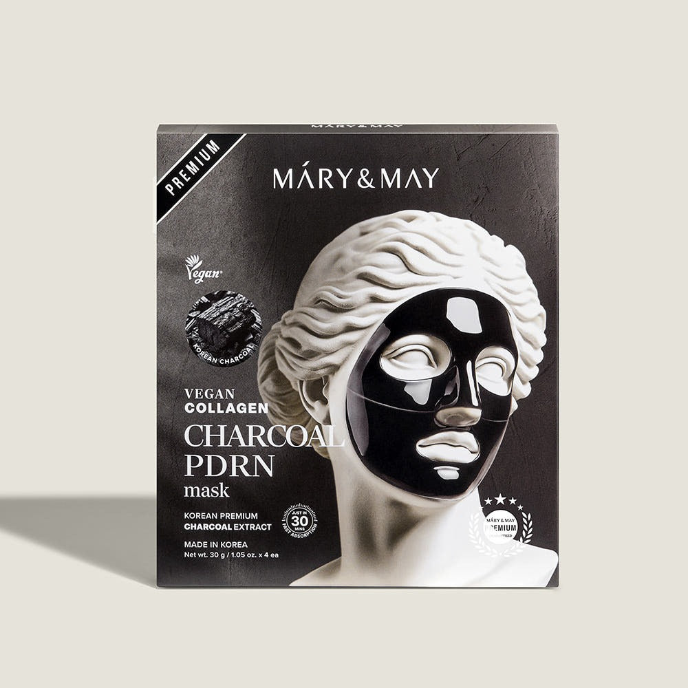 MARY&MAY Vegan Collagen Charcoal PDRN Gel Mask (4 Sheets)