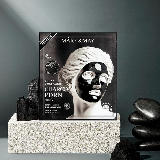 MARY&MAY Vegan Collagen Charcoal PDRN Gel Mask (4 Sheets)