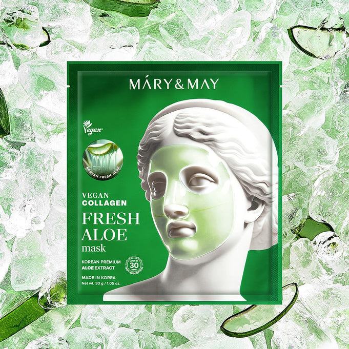MARY&MAY Vegan Collagen Fresh Aloe Gel Mask (4 sheets)