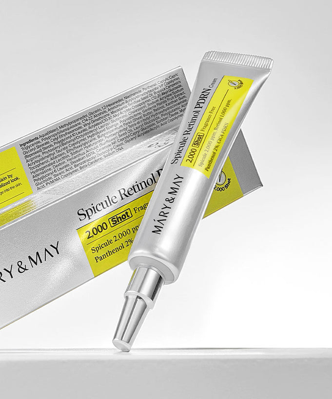 MARY&MAY Speculum Retinol PDRN Cream 15g tube and packaging against a white background
