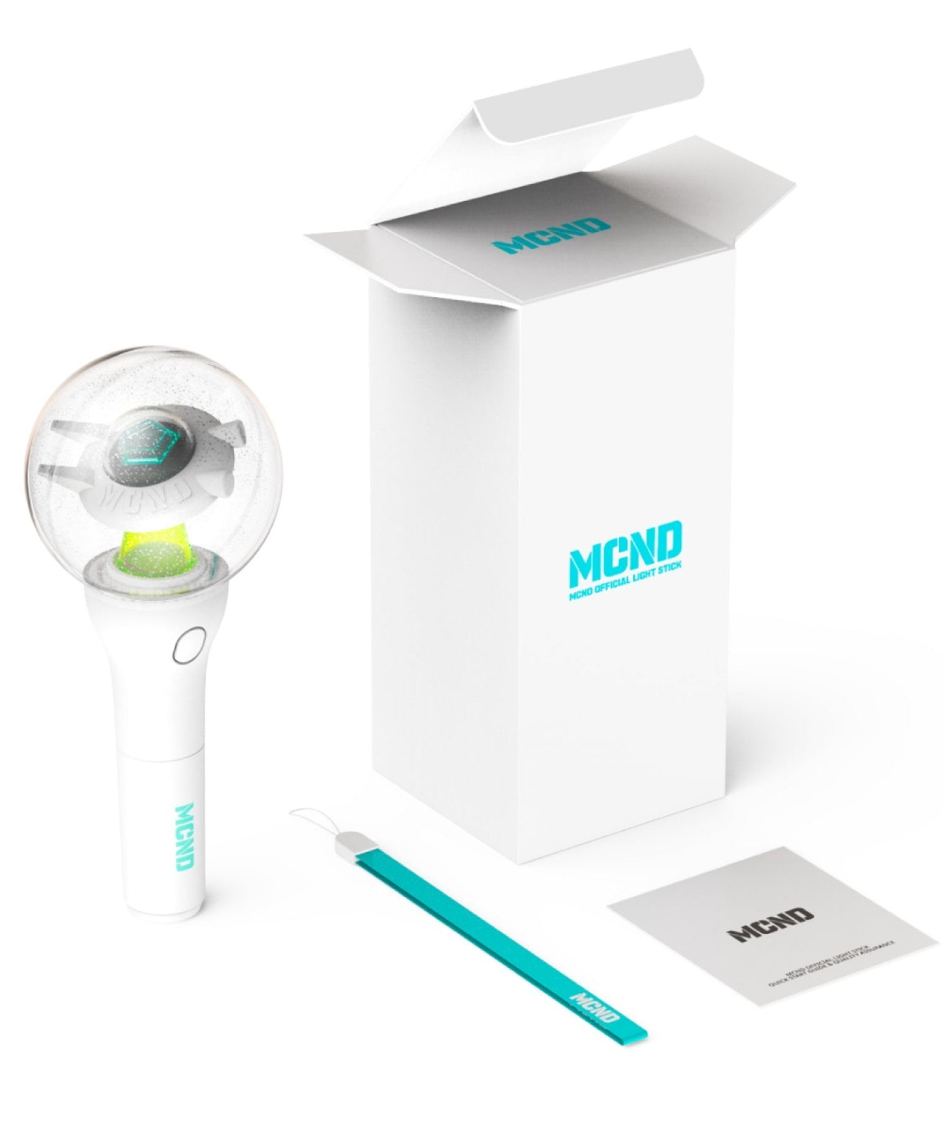 MCND Official Lighstick with packaging, showcasing vibrant design and accessories included in the box.