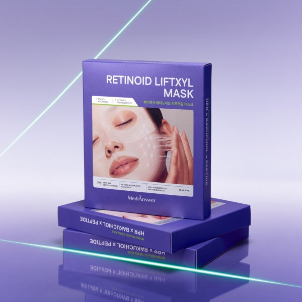 MEDIANSWER Retinoid Liftsil Mask (4 sheets) product packaging on display