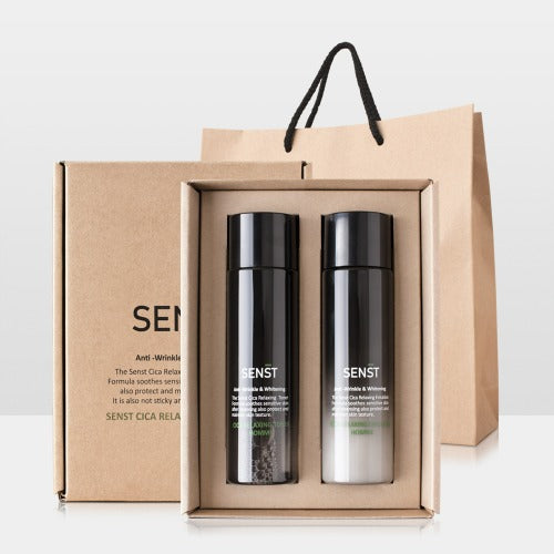 MEDIFLOWER Senst Cica Relaxing Homme 2 Pieces boxed set for men by Gentleman Korea, dual bottles in gift packaging