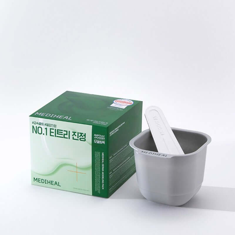 MEDIHEAL Derma Modeling Pack [Tea Tree Soothing] product image with packaging and mixing container