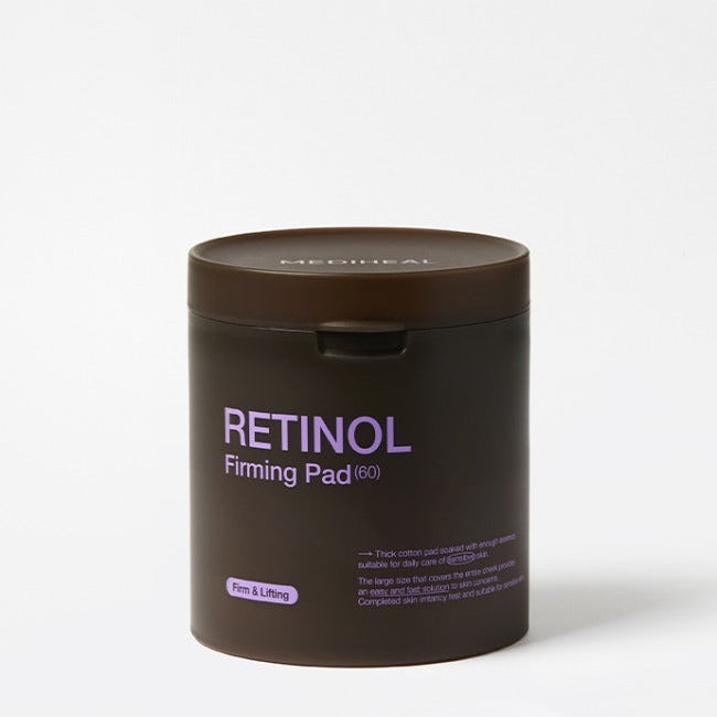 Container of MEDIHEAL Retinol Firming Pads 60 Sheets on a white background.
