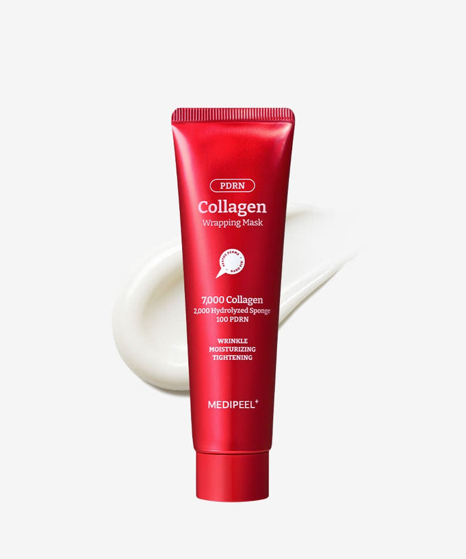 MEDIPEEL Collagen Water Glow Wrapping Mask 100ml - hydrating skincare product for wrinkle reduction and skin brightening.