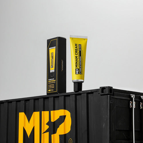 MIP Vitamax All-in-One Lotion + Minam Cream Tone-Up Whitening Set by Gentleman Korea – men's Korean skincare duo in yellow packaging