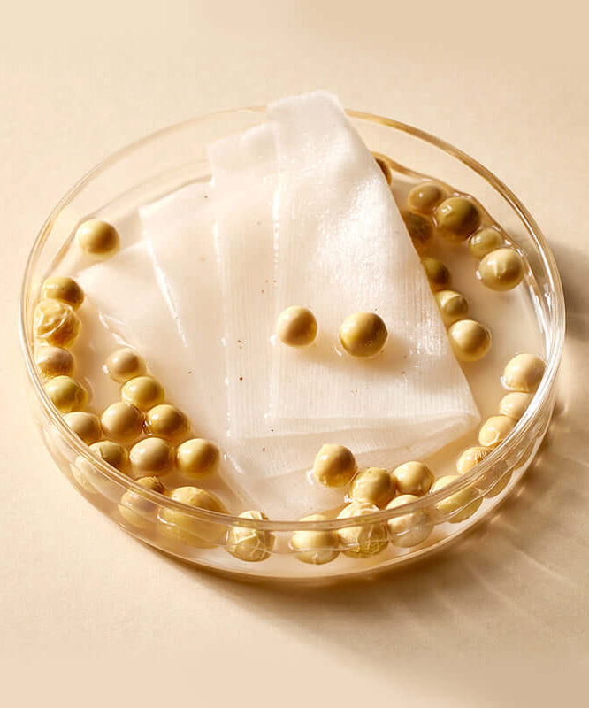 MIXSOON Bean Toner Pad in a bowl showcasing toner pads with soy extracts for skincare.