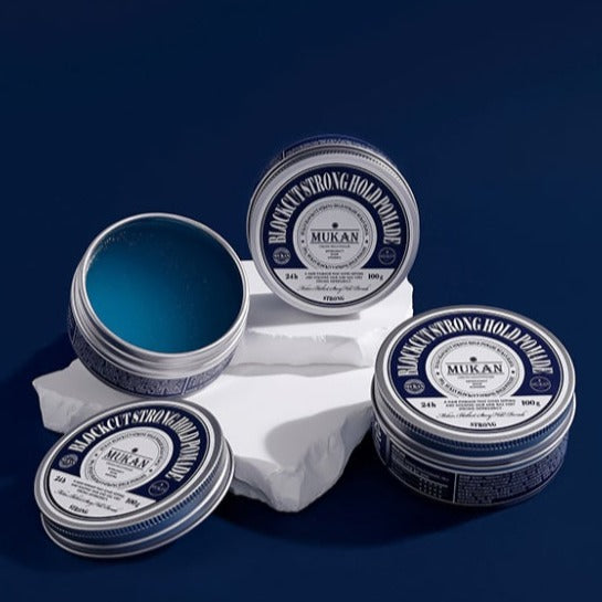 MUKAN Blockcut Strong Hold Pomade 100g - Gentleman Korea premium men’s styling pomade for strong hold and matte finish