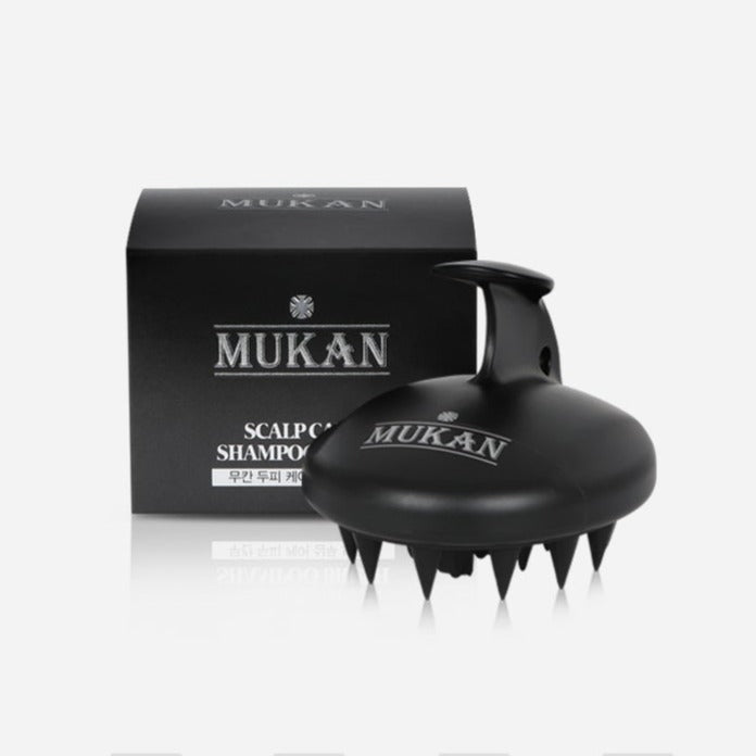 MUKAN Scalp Care Shampoo Brush black scalp massager with box – Gentleman Korea grooming tool for men