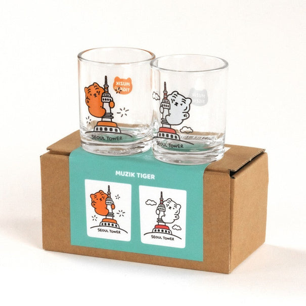 MUZIK TIGER Seoul Tower Soju Glasses Set available on Koolseoul.com, your Korean Eshop from Seoul !