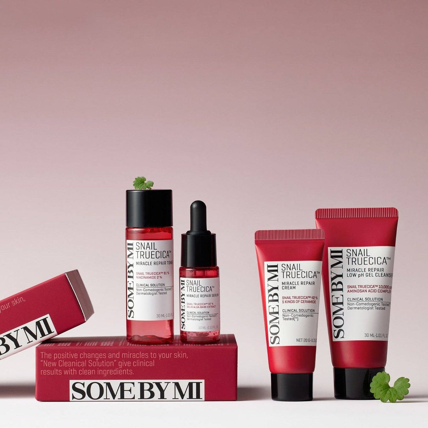SOME BY MI Snail True Cica Miracle Repair Starter Kit (Cleanser+Toner+Serum+Cream) | Kool Seoul