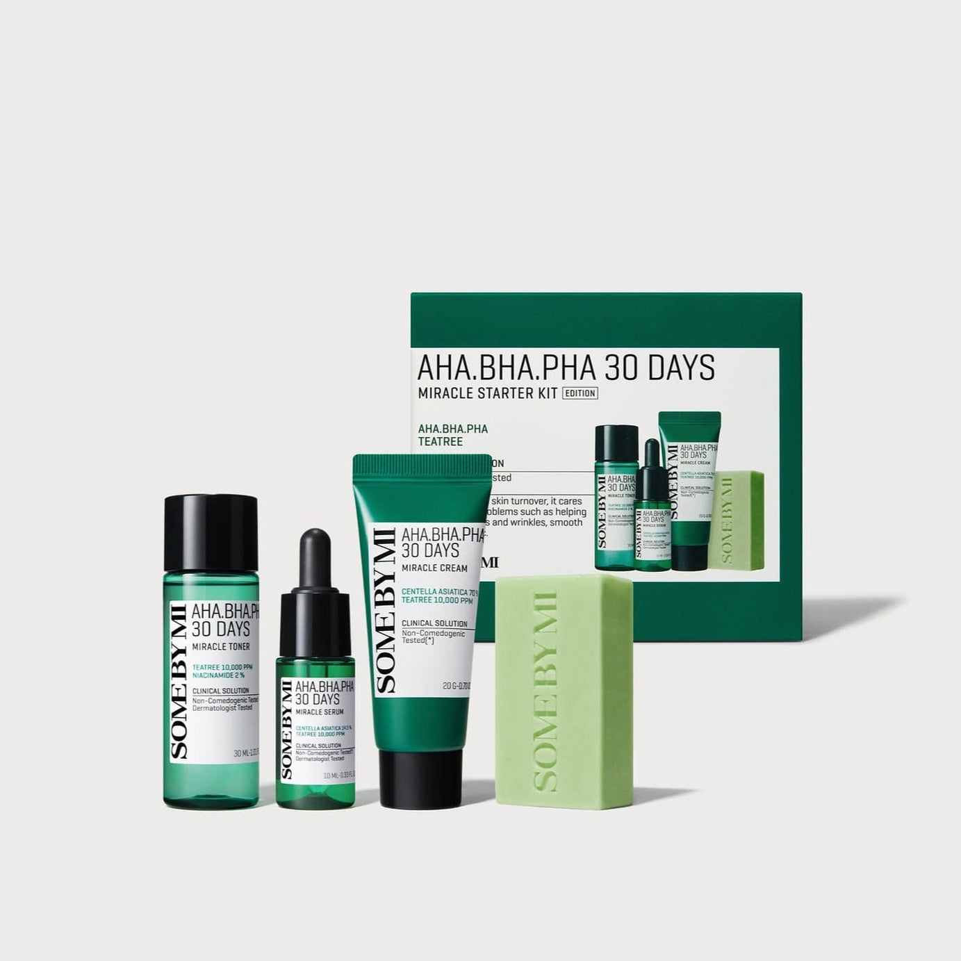 មួយចំនួនដោយ MI AHA.BHA.PHA Miracle Starter Kit (Cleansing Bar+Toner+Serum+Cream)