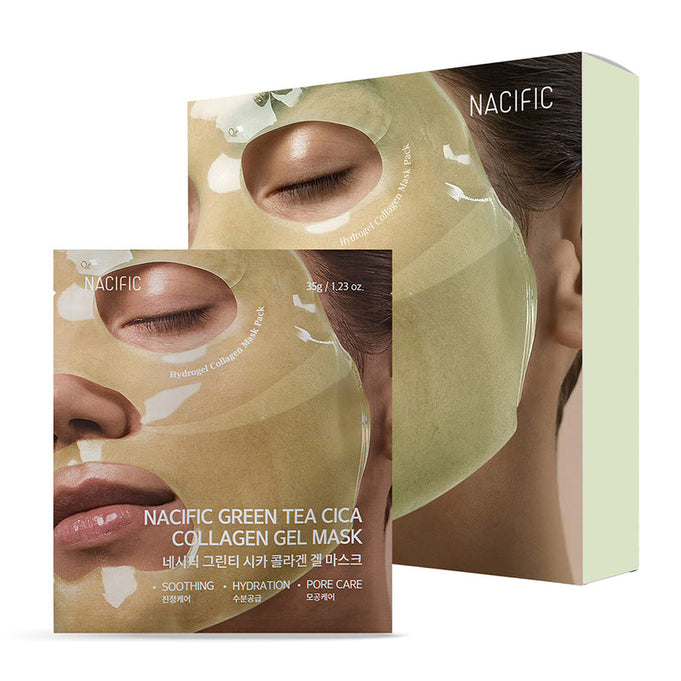 NACIFIC Green tea Cica Collagen Gel Mask set | Kool Seoul