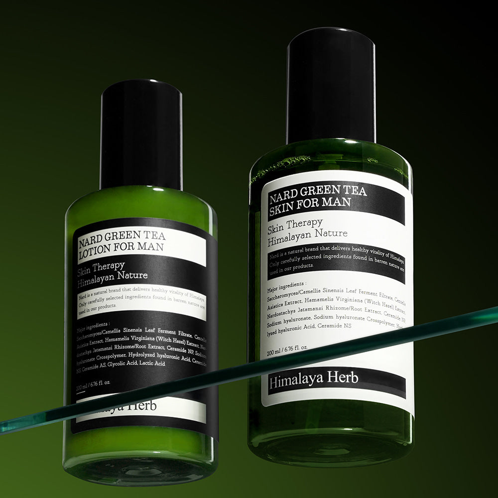 NARD Green Tea Skin Lotion 2 Pieces Set For Men 200ml - Gentleman Korea premium Korean men’s skincare green tea set
