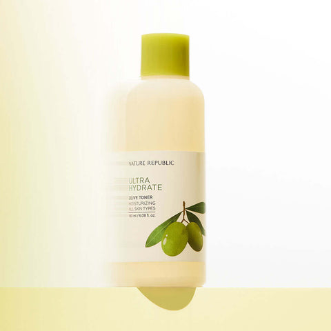 NATURE REPUBLIC Ultra Hydrate Olive Toner 180ml bottle with olive design