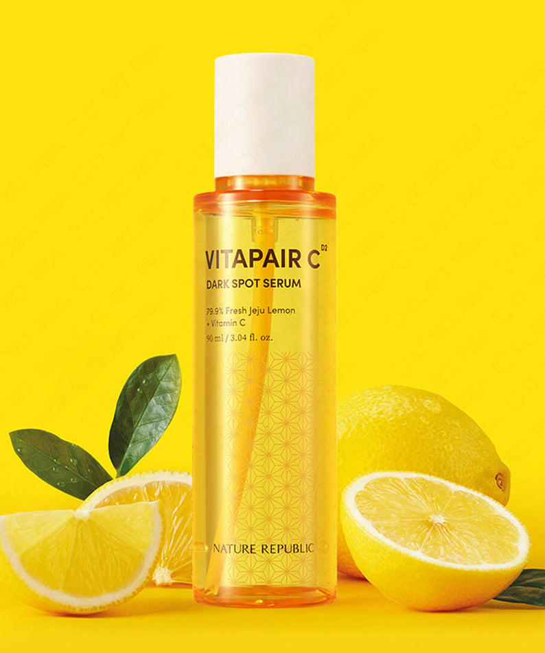 NATURE REPUBLIC Vitapair C Spot Serum 90ml Large Capacity 90ml with lemon background