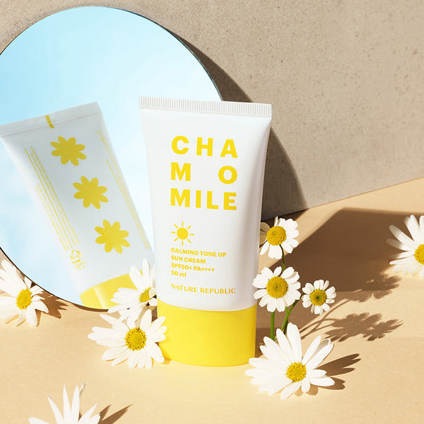 NATURE REPUBLIC Chamomile Calming Tone Up Sun Cream 50ml available on Koolseoul.com, your Korean Eshop from Seoul !