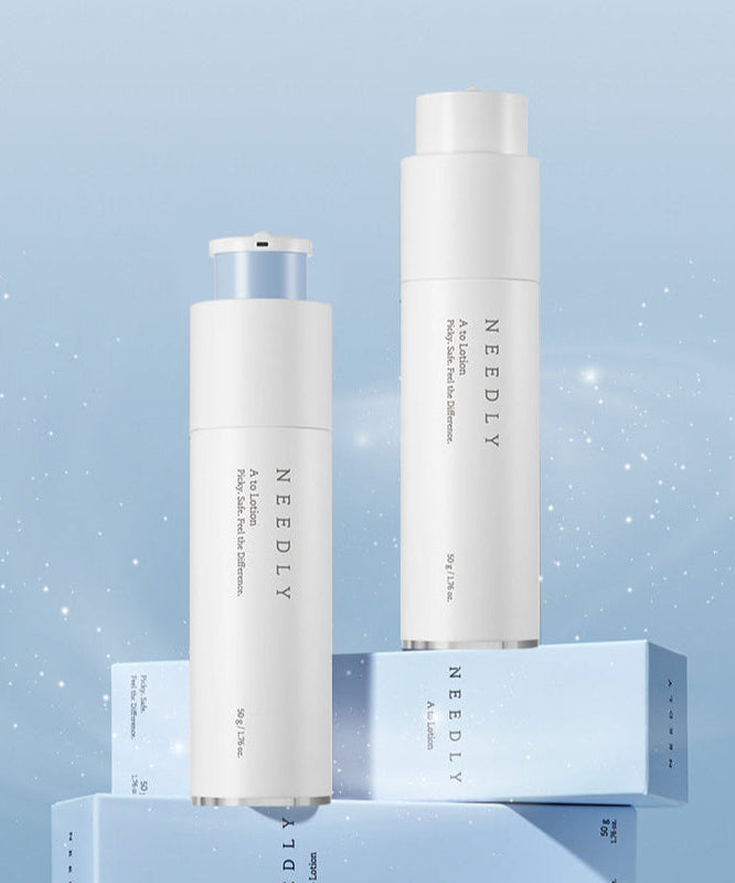 NEEDLY A to Lotion 50ml displayed on blue packaging background