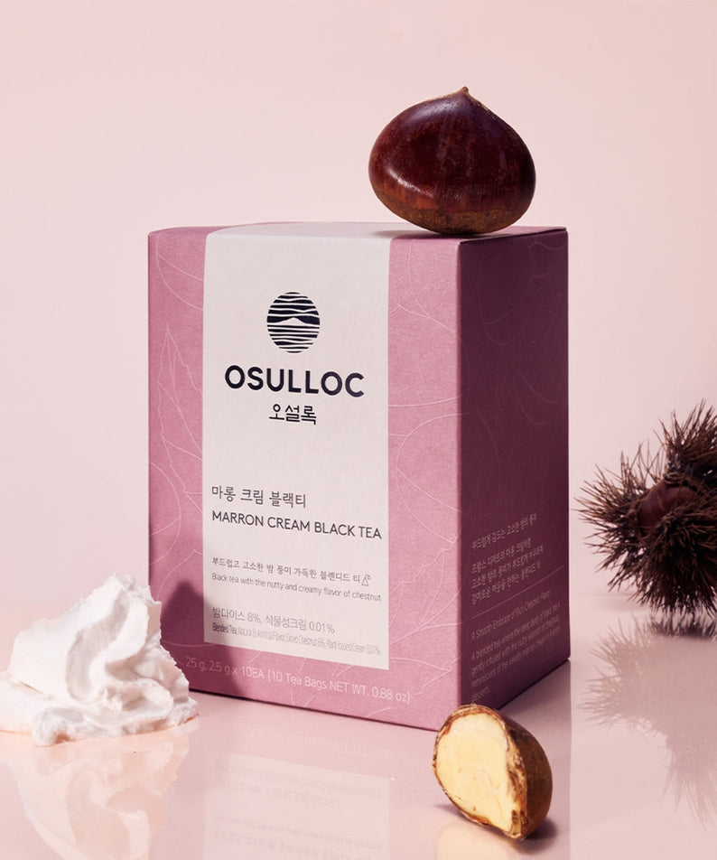 OSULLOC Marron Cream Black Tea 10 p package with chestnut and cream accents