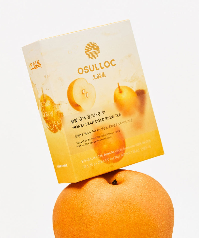 OSULLOC Moonlight Honey Pear Cold Brew Tea 20 P box with fresh pear