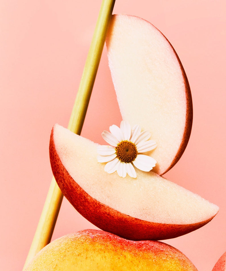 OSULLOC Peach Chamomile 20 P tea theme with peach and chamomile flower arrangement