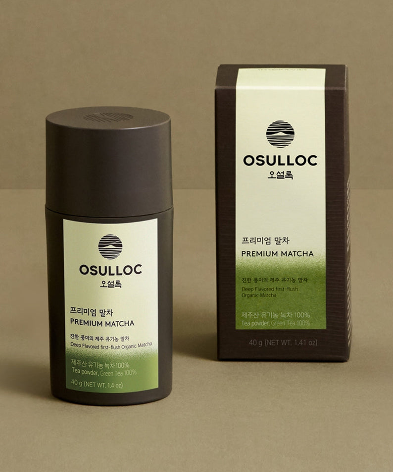 OSULLOC Premium Matcha 40g container and box packaging.