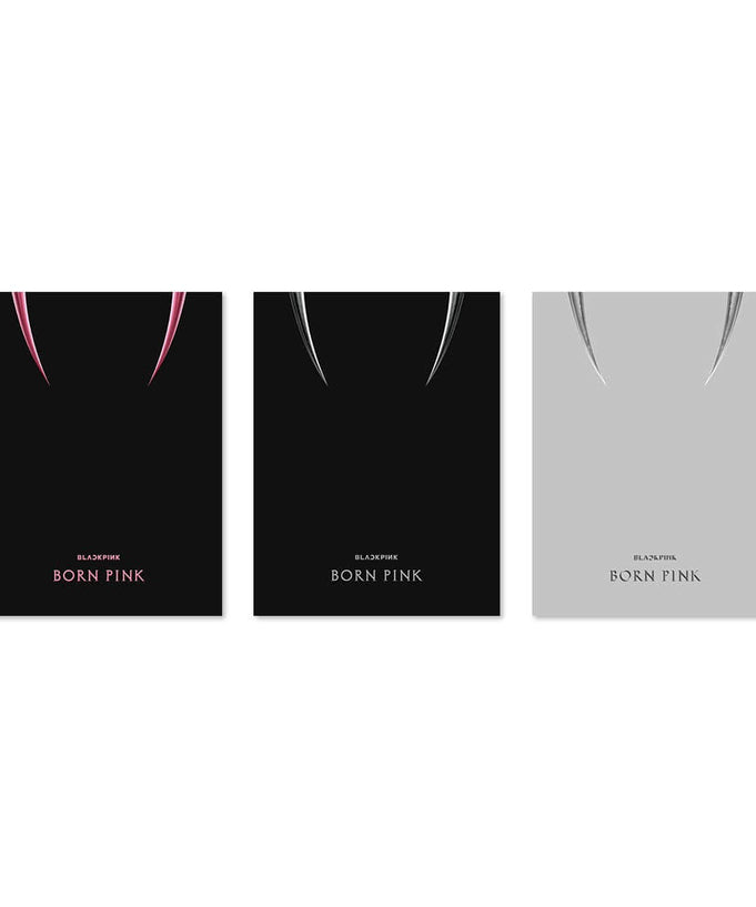 BLACKPINK 2nd Album Born Pink cover showing three versions in black and pink