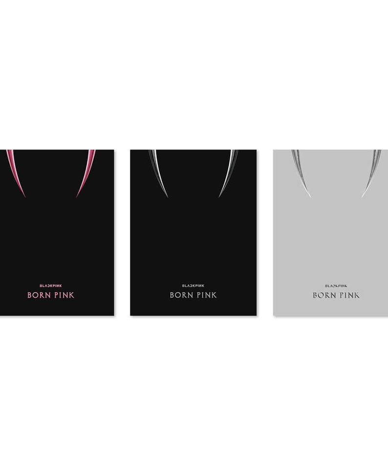 BLACKPINK 2nd Album Born Pink cover showing three versions in black and pink
