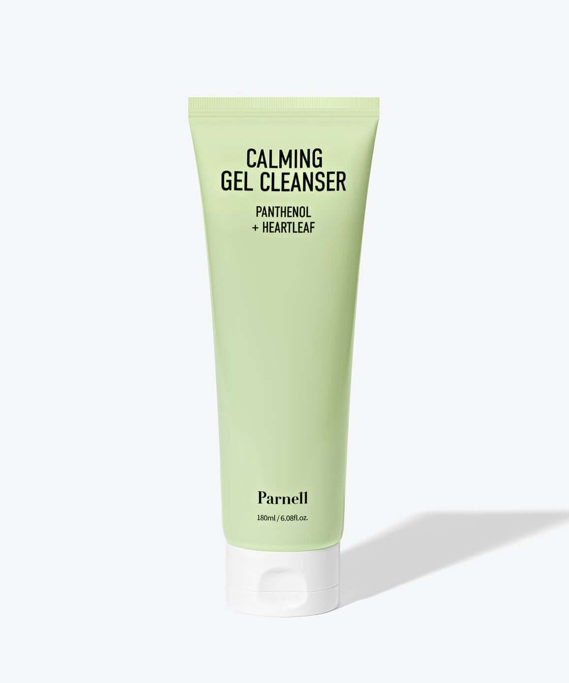 Image of PARNELL Panthenol Heartleaf Calming Gel Cleanser 180ml product packaging.