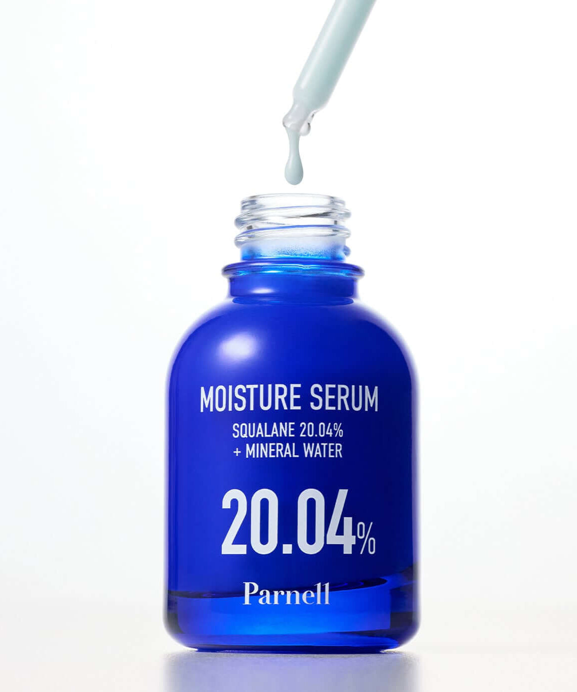PARNELL Squalane 20.04 Mineral Water Moisture Serum 30ml bottle with dropper showing serum texture