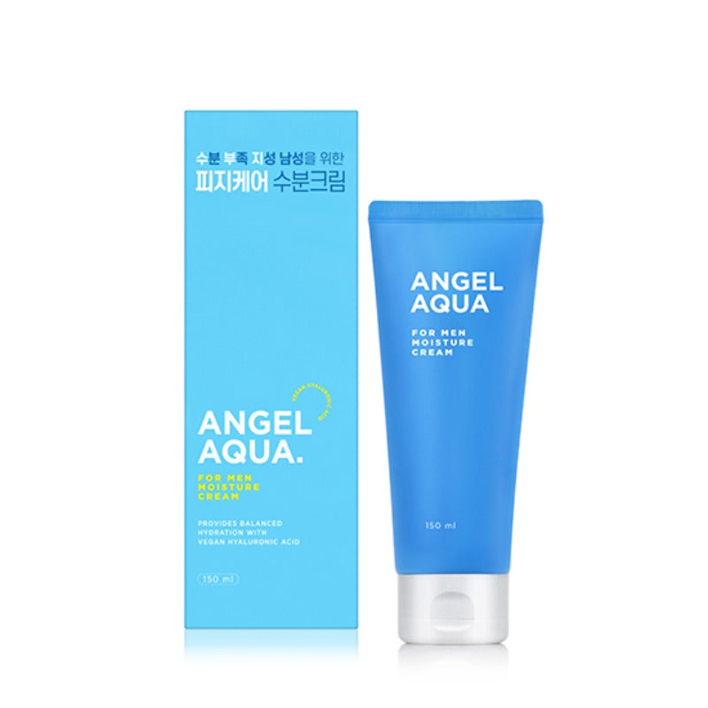 PASSION & BEYOND Angel Aqua For Men Moisture Cream 150ml - Gentleman Korea product image showing blue tube and box