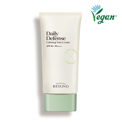 PASSION & BEYOND Daily Defense Calming Sun Cream SPF50+ 50ml vegan skincare product