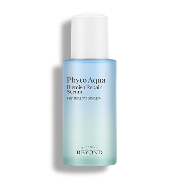 PASSION & BEYOND Phyto Aqua Blemish Repair Serum 40ml in blue gradient bottle