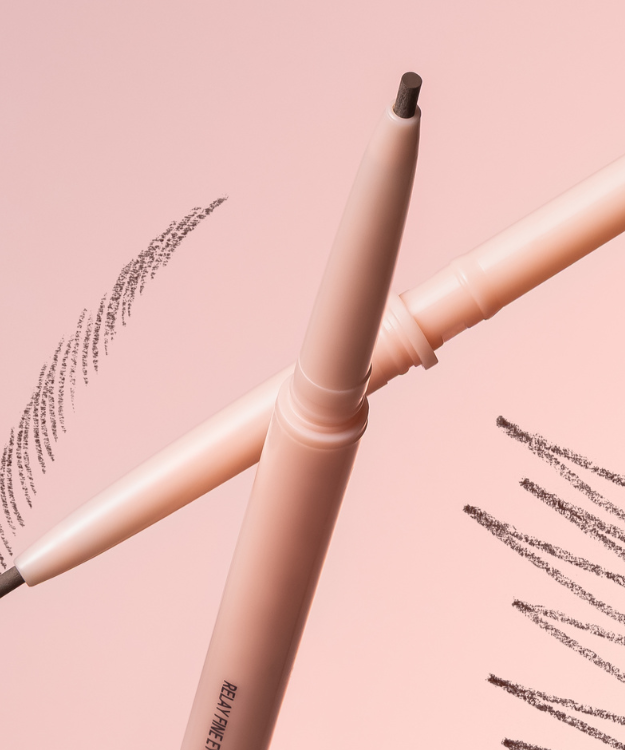 PASSION CAT Relay Fine Eyebrown Pencil 0.09g against a pink background