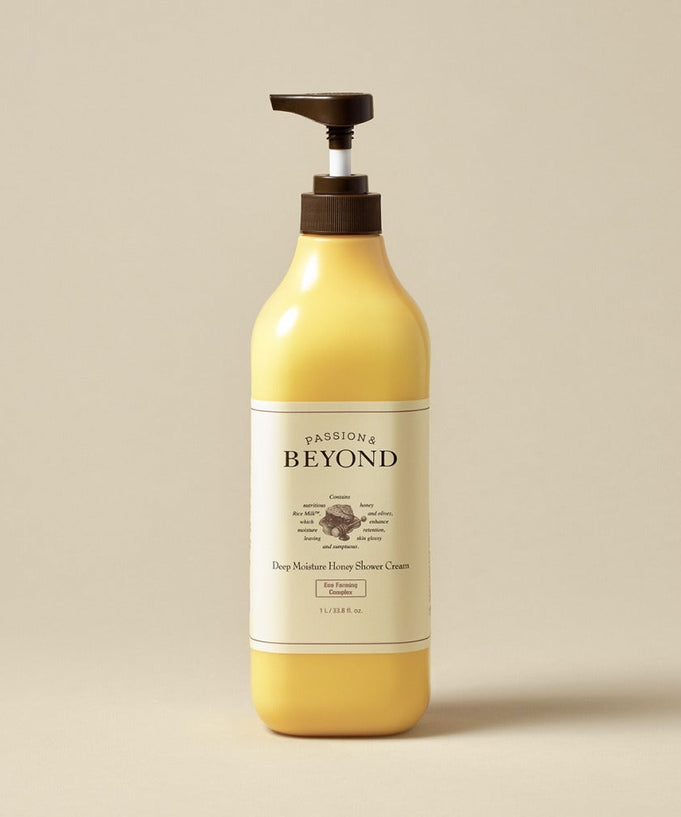 PASSON&BEYOND Deep Moisture Honey Shower 1L bottle on a neutral background.