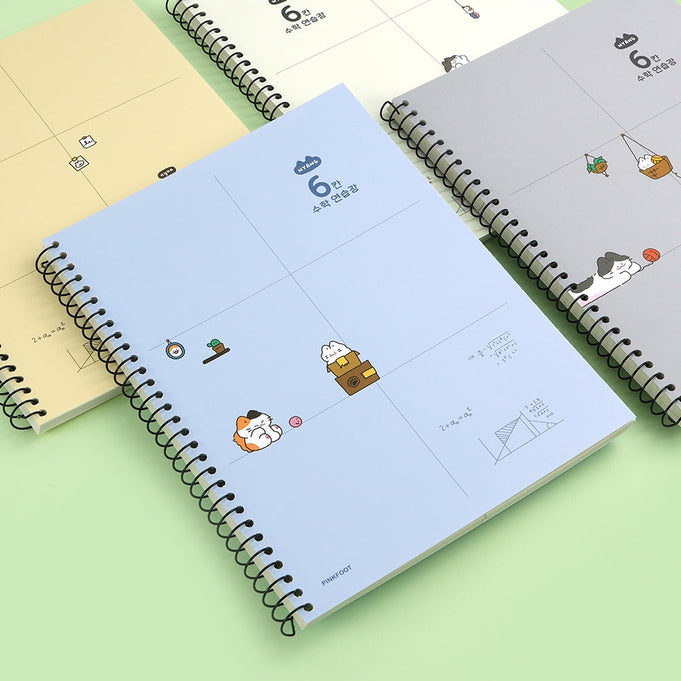 PINKFOOT Nyang Nyang 6 Cases Mathematics Study Notebook | Kool Seoul