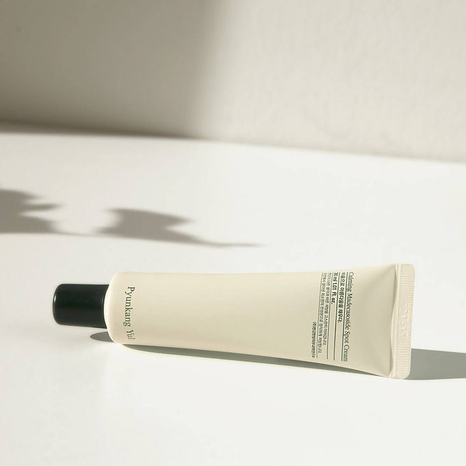 PYUNKANG YUL Calming Madecassoside Spot Cream 30ml tube on a white background.