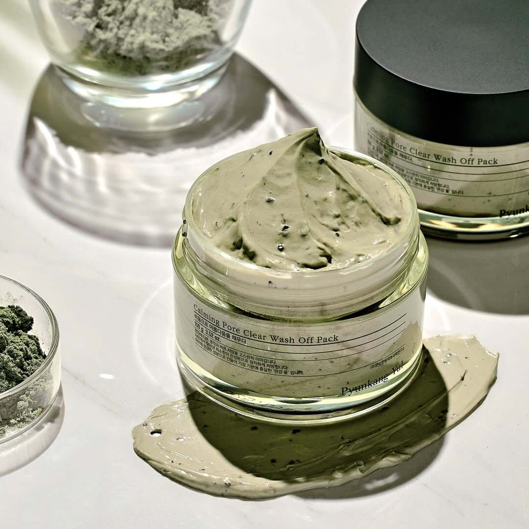 PYUNKANG YUL Calming Pore Clear Wash Off Pack 100ml open jar with cream