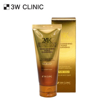 3W CLINIC Premium Revitality 24K Gold Nano Washing Foam Cleansing 100ml