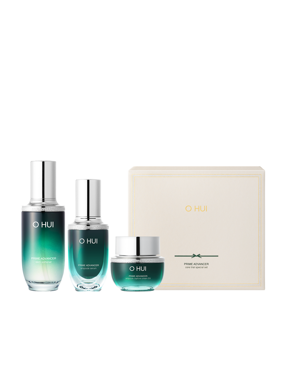 OHUI Prime Advancer Core Trial Set (Skin Softener, Serum, Cream) | Kool Seoul