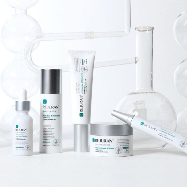 REJURAN Healing Care Set (Ampoule Booster 30ml, Moisturizer 40ml, Sun Cream 50ml, Eye Cream 15ml & Cream 50ml) available on Koolseoul.com, your Korean Eshop from Seoul !